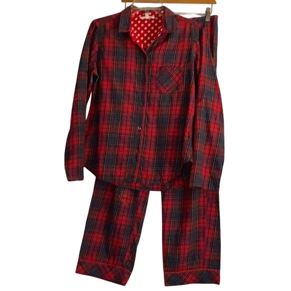 Victoria's Secret Other - Victoria's‎ Secret Plaid Cotton Pajama Set XS Button-up Long Sleeve Christmas
